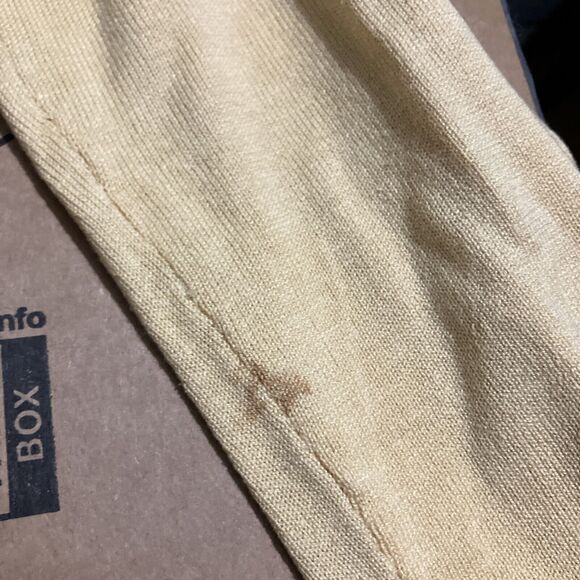 Chicos Yellow Cardigan Sweater, Women's Size 1 Ribbed V Neck, Button Up, Spring - Picture 4 of 12